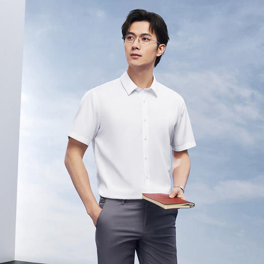 【DP免烫】柒牌男士商务短袖衬衫2026夏季新款上班休闲翻领衬衣 130A70820 商品图1