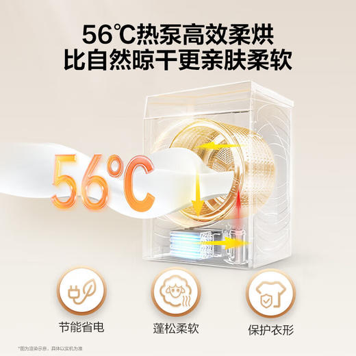 海尔（Haier）GA100-58E热泵烘干机干衣机10KG滚筒式正反转匀烘衣干即停免熨烫烘衣机（空气洗+延取防皱） 商品图3