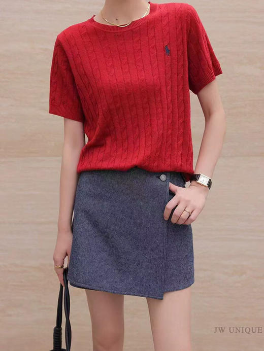 DYJ20261036，小马标绞花短袖衫 商品图1