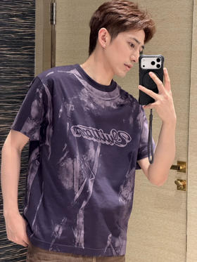 驴家 25ss叠印字母标识印花短袖T恤男女同款（DY）