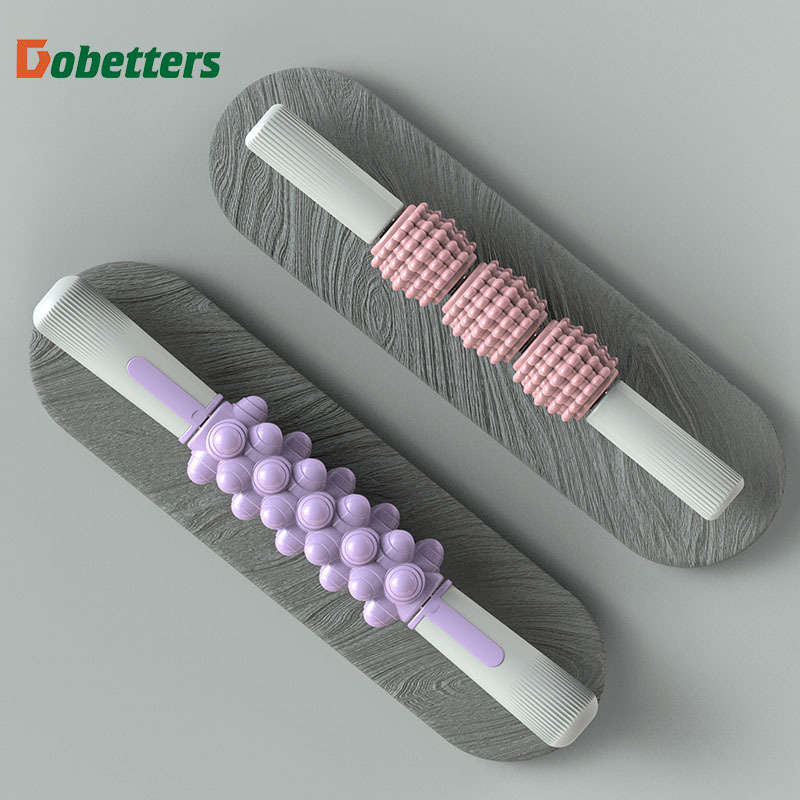 【深度按摩！防滑握把】肌肉按摩棒筋膜棒腿部按摩滚轴瑜伽肌肉放松拉伸滚轴狼牙瘦腿按摩。xa