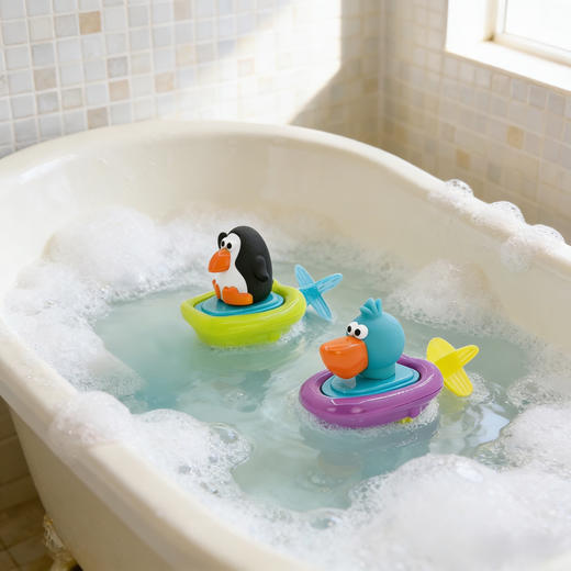 美国sassy宝宝洗澡玩具戏水发条玩具 拉绳发条船 商品图1