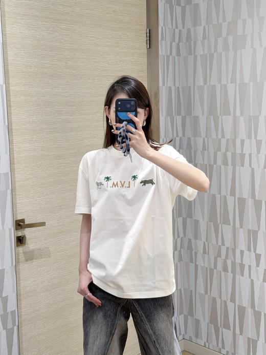 驴家 25ss椰树斑马绣花短袖T恤 男女同款（DY） 商品图1