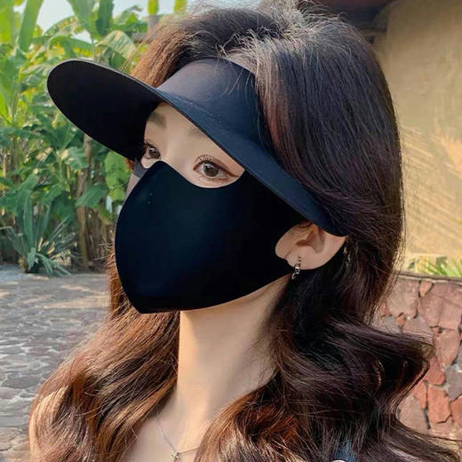 【29.9元1套，39.9元2套】硬核防晒 全新升级 !全脸防晒 !（黑胶帽 十口罩/面罩一体防晒脸基尼）出门必备神器 !物理防晒才是YYDS!防晒帽/防晒口罩/防 晒面罩一步到位! 商品图5