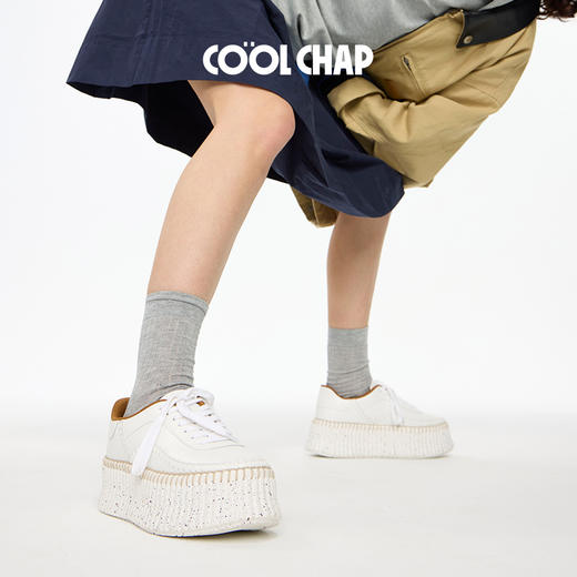 COOLCHAP 重奏系列-5.5cm吐司厚底小白鞋——5.5cm增高不增重，妥妥小个子救星！ 商品图0