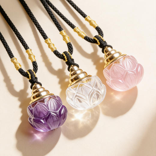 水晶吊坠 莲花 球形 商品图1