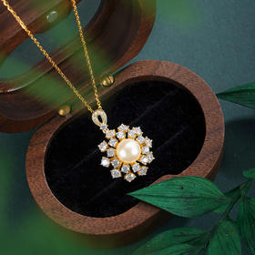 子佩集【璀璨神话】银S925珍珠惜王妃套链【XXDZ051】7.5mm珠镀金雪花2601