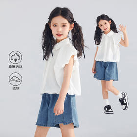 【120-165】【可可鸭】女童夏季短袖衬衫