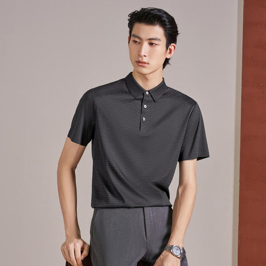 【无缝/桑蚕丝/印花POLO衫】柒牌男装2026夏季新款商务短袖POLO衫 130T70940 商品图1