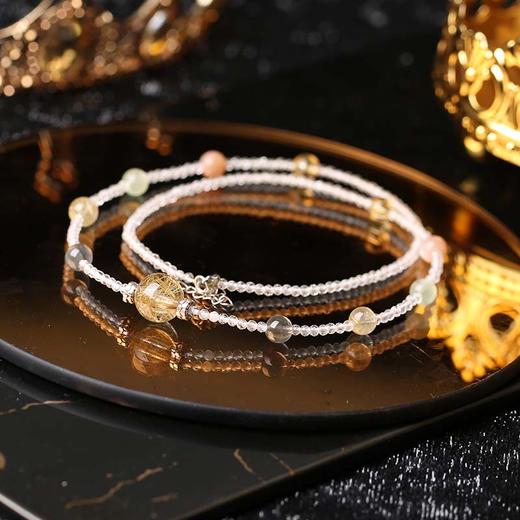 【祈愿吉品】「天青烟雨」金发晶多宝水晶项链 商品图0