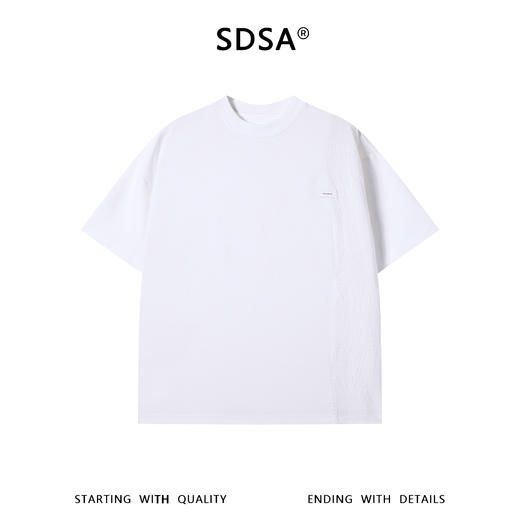 26628SDSA男装2026新款高贵轻奢小众设计拼接圆领短袖T恤显瘦百搭上衣 商品图1