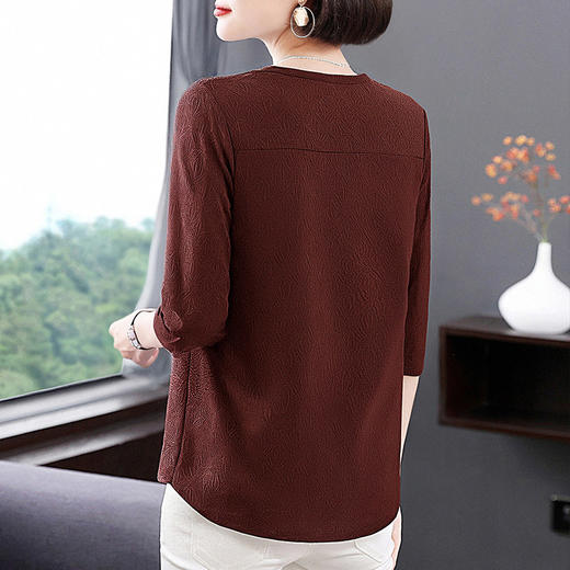 大码七分袖T恤女2026春季新款宽松洋气遮肚薄款小衫中袖减龄上衣 商品图4