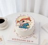 蜡笔小新樱田妮妮与小兔卡通手绘蛋糕-低糖处理无添加 商品缩略图1