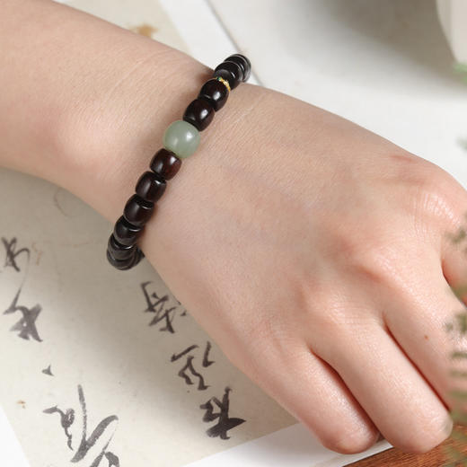 六鑫珠宝 印度小叶紫檀单圈佛珠diy手串 中国风文艺时尚 商品图1