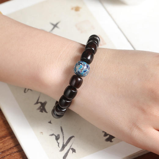 六鑫珠宝 印度小叶紫檀单圈佛珠diy手串 中国风文艺时尚 商品图2