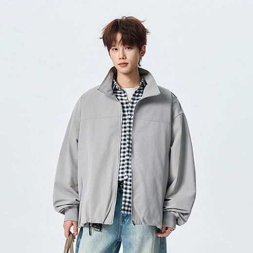 半身缘男装 春季纯色立领轻量化通勤夹克外套261112U01310234 商品图1