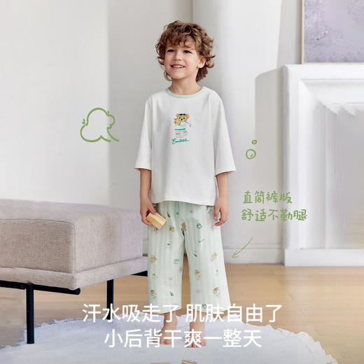 【宝宝服饰】嫚熙儿童家居服套装果柔棉男女童睡衣夏季短袖空调服 商品图2