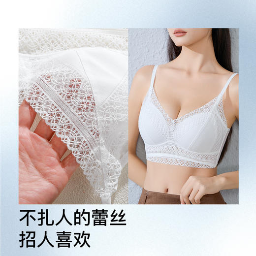 A2--💟【A-C】【法式三角杯】性感网纱蕾丝小胸聚拢不空杯夏薄款美背内衣女文胸  粉鸢星动 商品图2