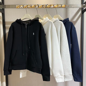 拉夫*伦男女款小标拉链帽衫外套032401