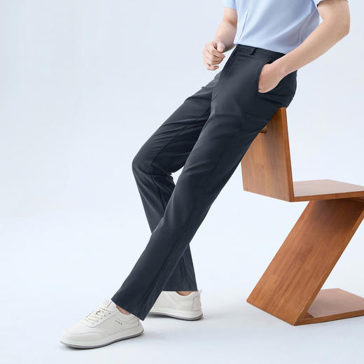 【莫代尔】柒牌男士休闲梭织长裤2026夏季新款通勤修身商务长裤 130H70600 商品图1