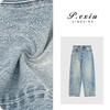 PanYiXiu/潘依绣100%棉复古洗水立体剪裁手缝弯刀牛仔裤 S88128 商品缩略图0