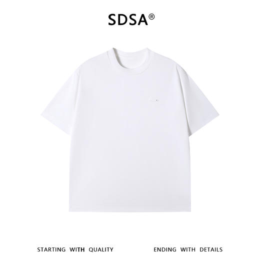 36301SDSA男装2026新款高贵轻奢简约休闲胸口小标圆领短袖韩系百搭上衣 商品图1