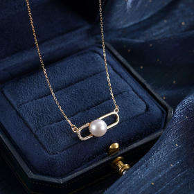 子佩集【幸运循环】银S925珍珠惜王妃套链【YB7802】7mm珠镀金日字扣2601