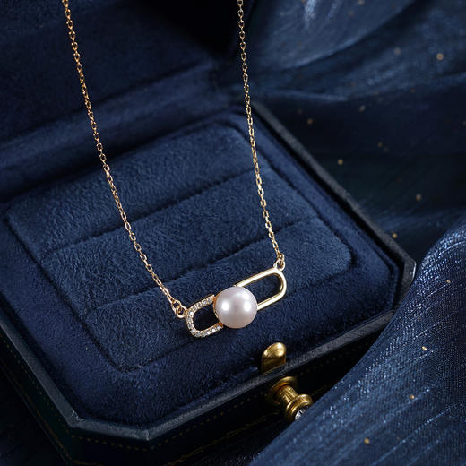 子佩集【幸运循环】银S925珍珠惜王妃套链【YB7802】7mm珠镀金日字扣2601 商品图0