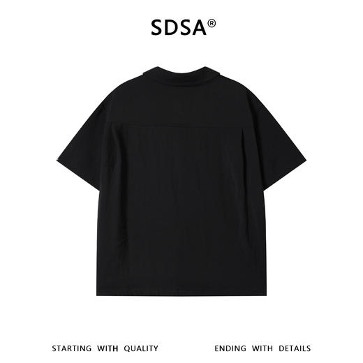 5067SDSA男装2026新款高贵轻奢潮牌翻领半开襟三角贴袋短袖衬衫百搭 商品图5