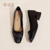 信诺妈妈鞋粗跟通勤单鞋女真皮方头中老年一脚蹬皮鞋2026春季新款X6C097-51 商品缩略图4