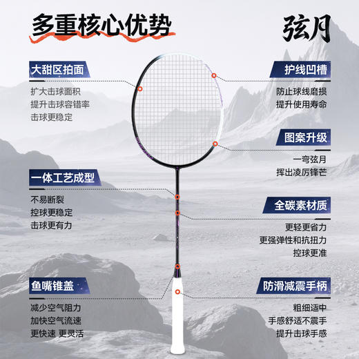 【的幸弦月】全碳素4U超轻羽毛球拍已穿线入门新手进阶攻守兼备 商品图1
