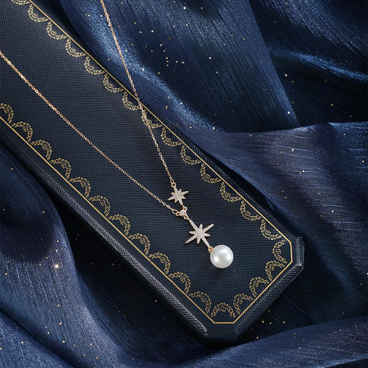 子佩集【星芒守护】银S925珍珠惜王妃套链【YB5320】8.8mm珠双色星芒2601 商品图3