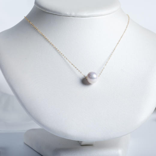 白色淡水珍珠路路通吊坠项链DZ266 商品图1