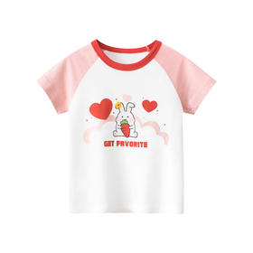 女童短袖t恤夏季儿童上衣卡通兔子宝宝衣服童装   27home-HT9601