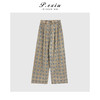 03-4潘依绣丁丁宠粉潘依绣【自在生活】松弛慵懒风100棉格纹休闲裤 D6264 商品缩略图1