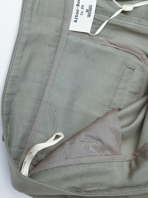 高级感灰绿阔腿西装裤 高腰压褶垂坠长裤 职场通勤显瘦直筒裤 商品图6