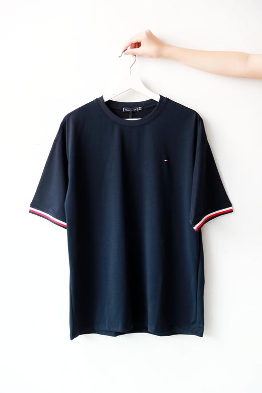 基础全棉tee，胸口小标刺绣。撞色边正肩情侣款宽松半袖儿E032468 商品图10