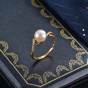 子佩集【风华律动】银S925珍珠惜王妃戒指【R1942】7mm珠镀金交织缠绕2601