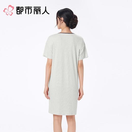 都市丽人睡衣女士睡衣薄家居服针织抽条睡衣女士棉质短袖裙女装睡裙LHC6E3 商品图2