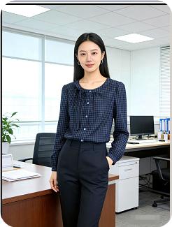 647069时尚文艺复古格纹小衫 商品图4