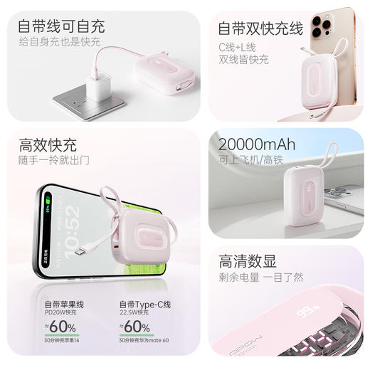 国家3C认证！【出行必备丨沃品充电器系列】高弹性线身抗拉耐弯折，久用不易坏，自带双线，适配多种机型，支持各种设备快充，适用平板，手机，蓝牙耳机等，款式小巧携带方便，出门再也不怕手机没电了 商品图7