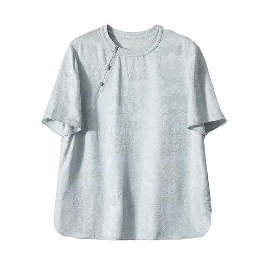 七天内发出【新中式云舒小衫提花斜襟盘扣上衣】短袖上衣春夏季 商品图4