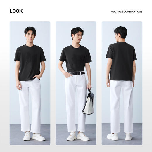 【老虎图案】柒牌男装26夏上新短袖T恤凉感速干柔软舒适男士上衣 130T71660 商品图2