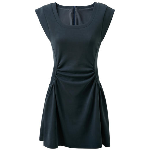 三彩独醒2026夏季新款连衣裙小个子短裙U领短袖休闲A字裙F 商品图4