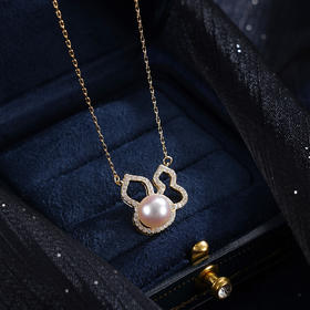 子佩集【福禄双全】银S925珍珠惜王妃套链【HJYTL005】8mm珠镀金葫芦2601