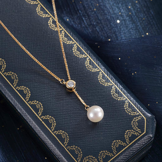 子佩集【霜华凝露】银S925珍珠惜王妃套链【YB7753】9mm珠双色星点吊球2601 商品图0