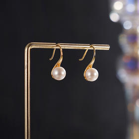 子佩集【极简之光】银S925珍珠惜王妃耳环【E1596C】7mm珠双色单珠2601
