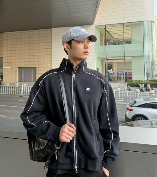 【sy1】黑武士系列！情侣羔端细腻刺绣立领针织夹克外套！！ 商品图0