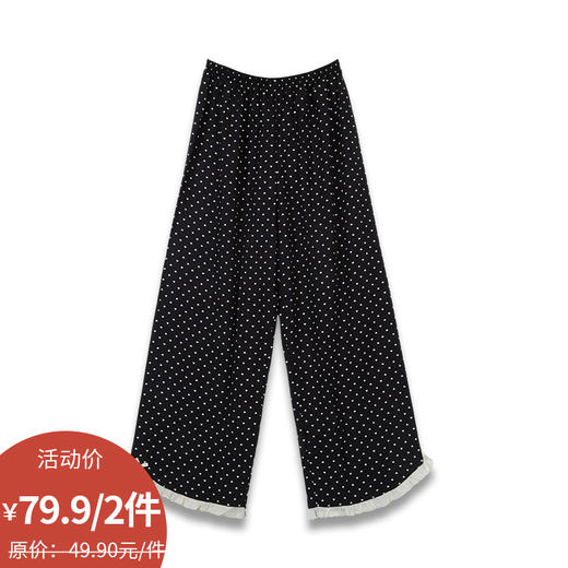 韩系休闲波点蕾丝边印花裤-纪念日百货门店同款169256036 商品图0
