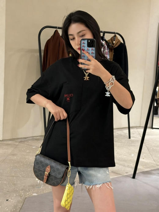 赛琳 25ss字母标识凯旋门刺绣短袖T恤 男女同款（DY） 商品图5